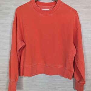 Sunnyside By Sundry Sun washed Crewneck Sweatshirt Medium Orange